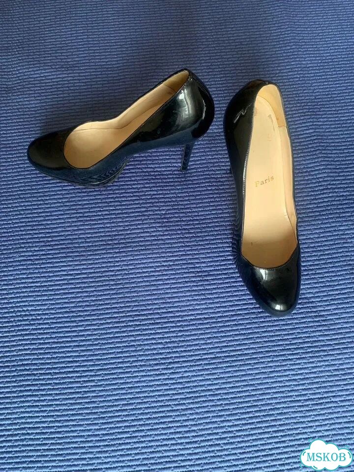 Christian louboutin туфли женск ориг чёрный лак 38 фото 3