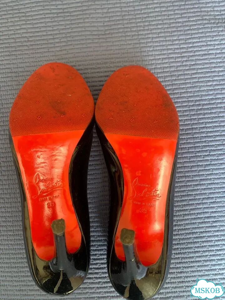 Christian louboutin туфли женск ориг чёрный лак 38 фото 4