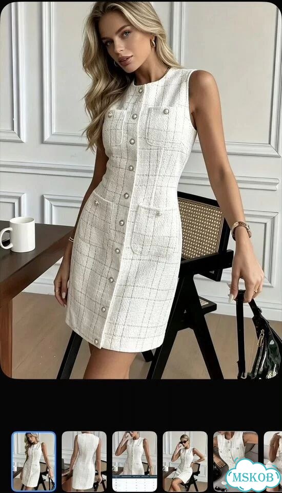 Твидовое платье без рукавов в стиле chanel фото 1