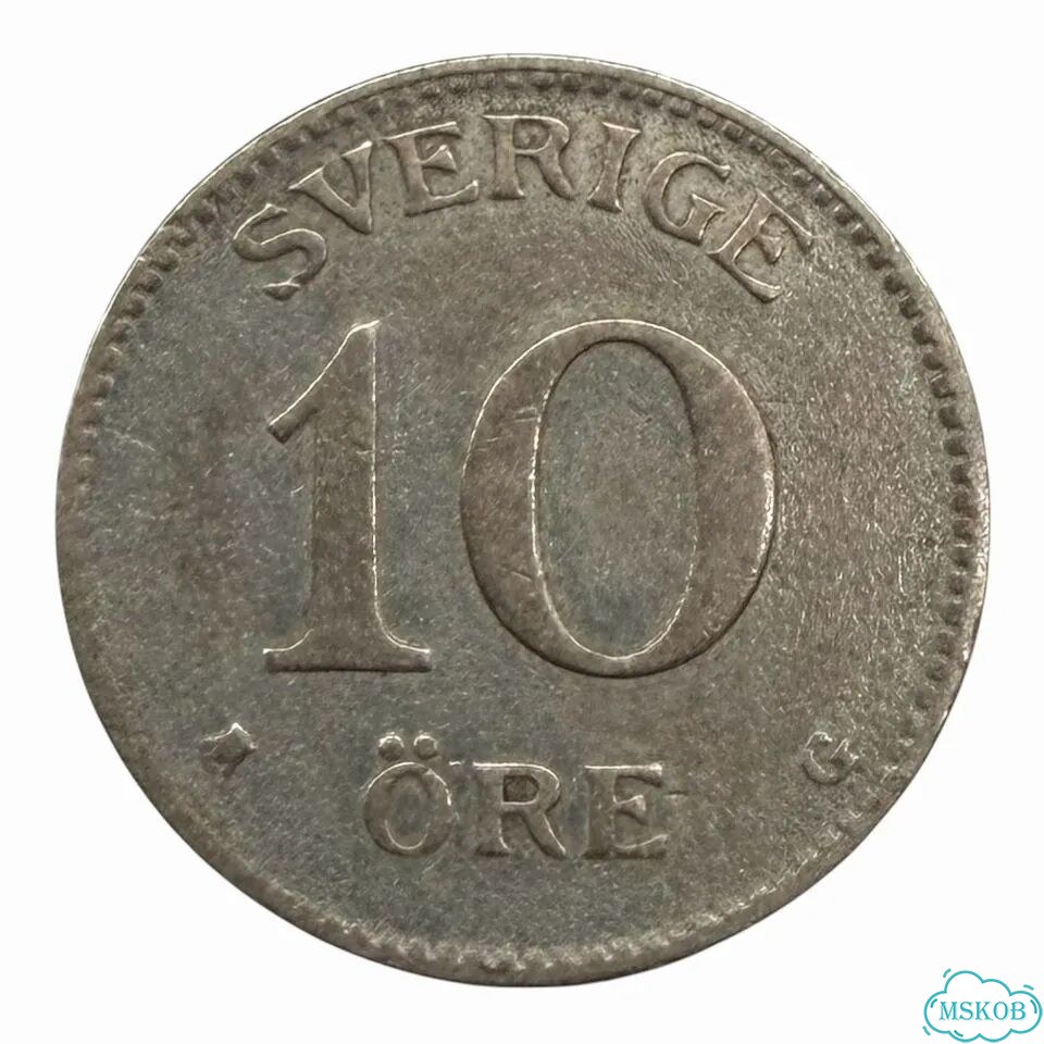 Монета 10 эре 1930 г., Швеция, Серебро 0.400 фото 1