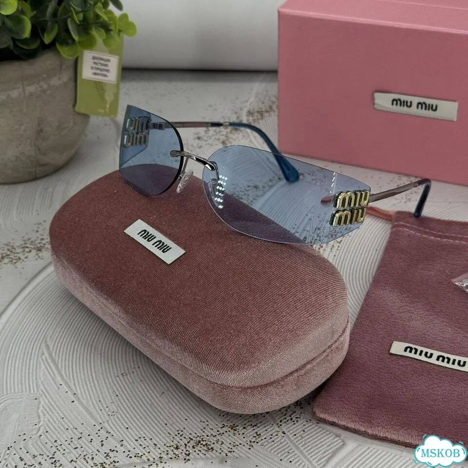 Очки Miu Miu маска голубые фото 1