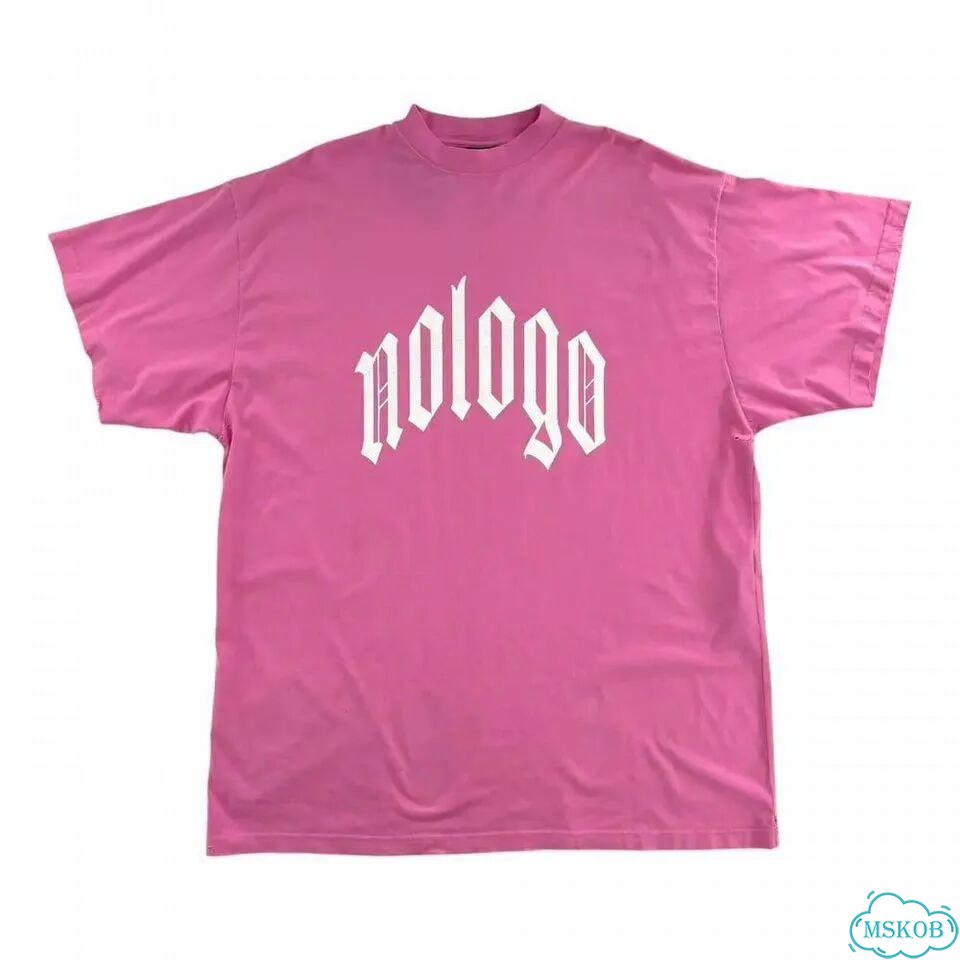 Футболка No Logo Printed Large Fit T-Shirt Pink фото 1