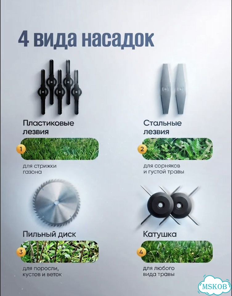 Триммер для травы новый аккумуляторный садовый фото 4