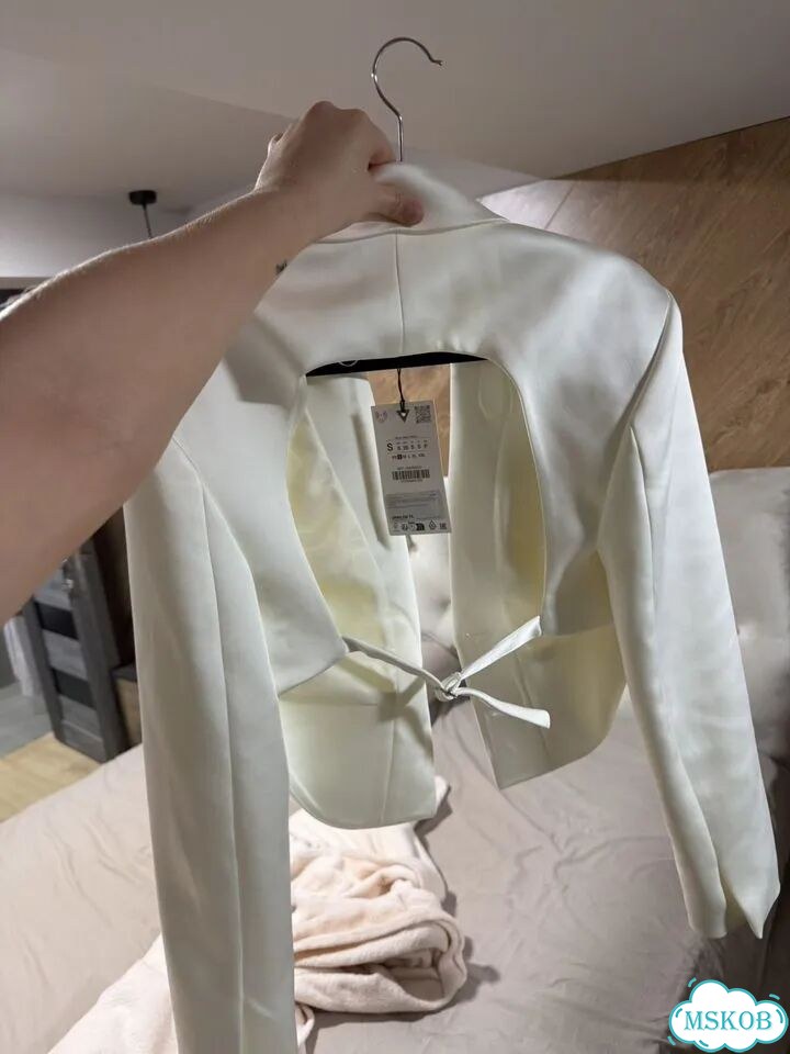 Пиджак zara белый приталенный фото 2