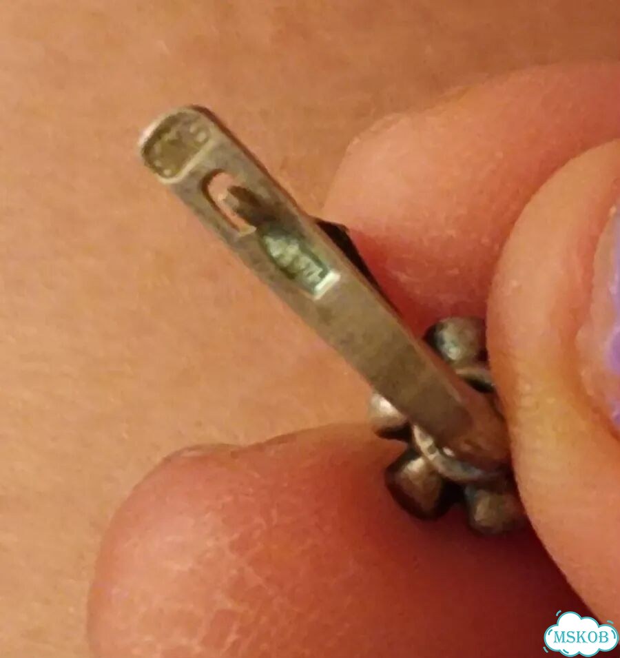 Серьги серебро СССР с,875 проьа с фианитом фото 4