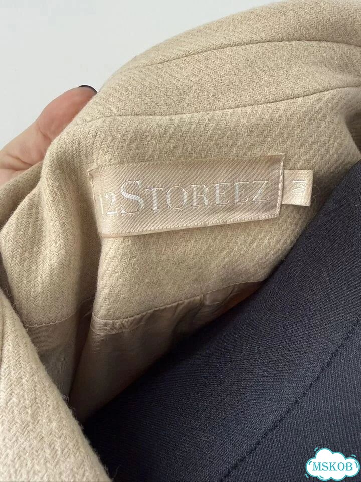 Костюм брючный 12 storeez бежевый шерстяной S-M фото 11