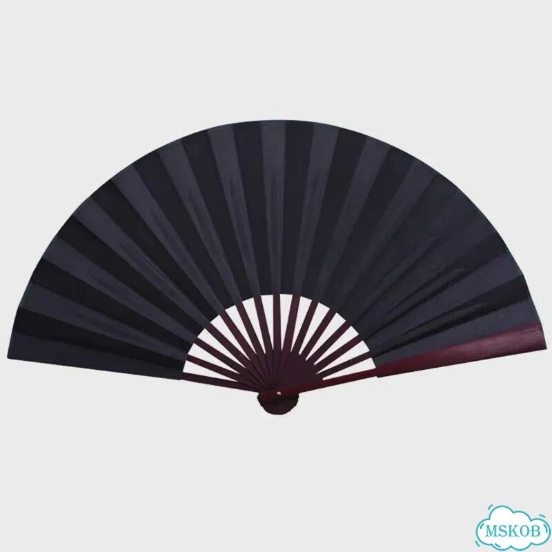 Складной шелковый веер DIY Черный, Black, 10 inches фото 1