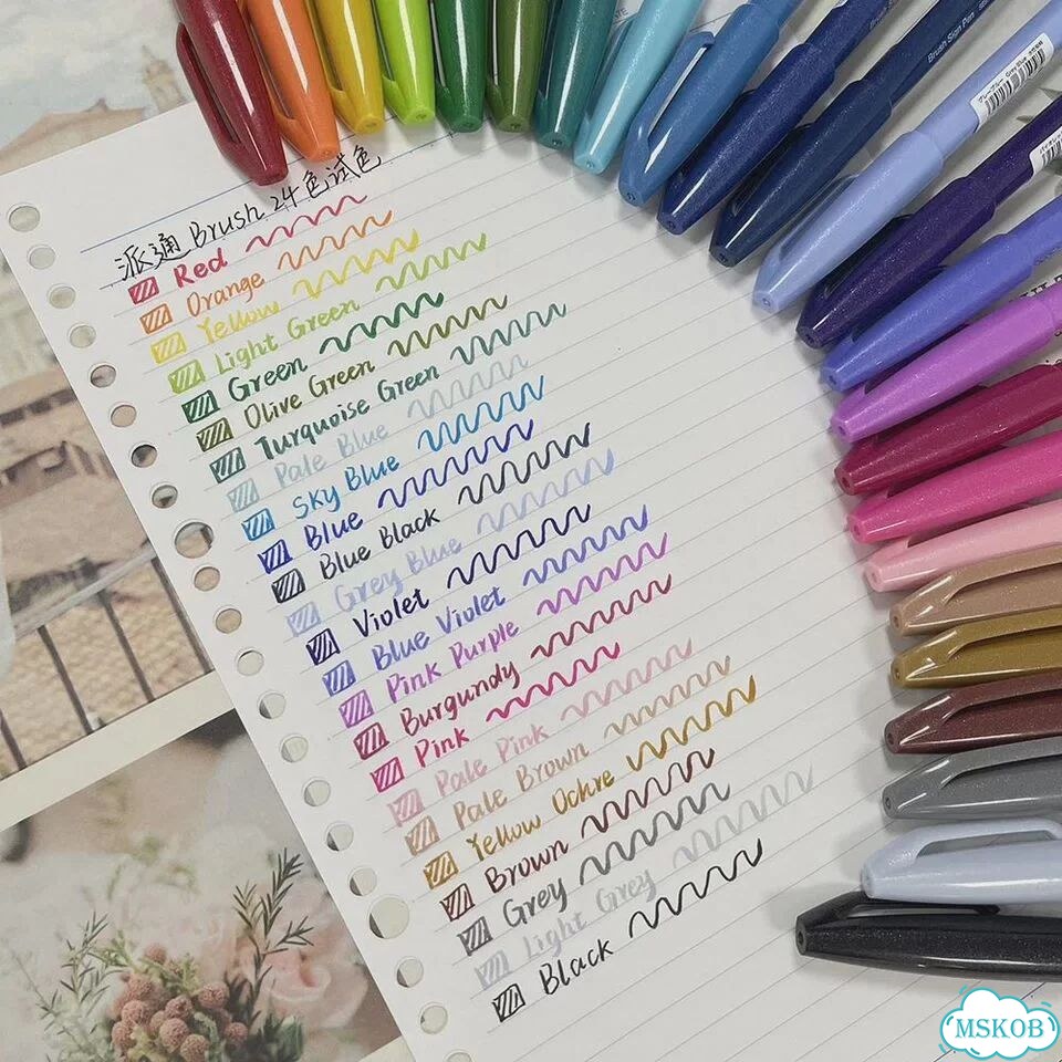 Pentel SES15C набор ручек-кистей 24 цвета фото 7