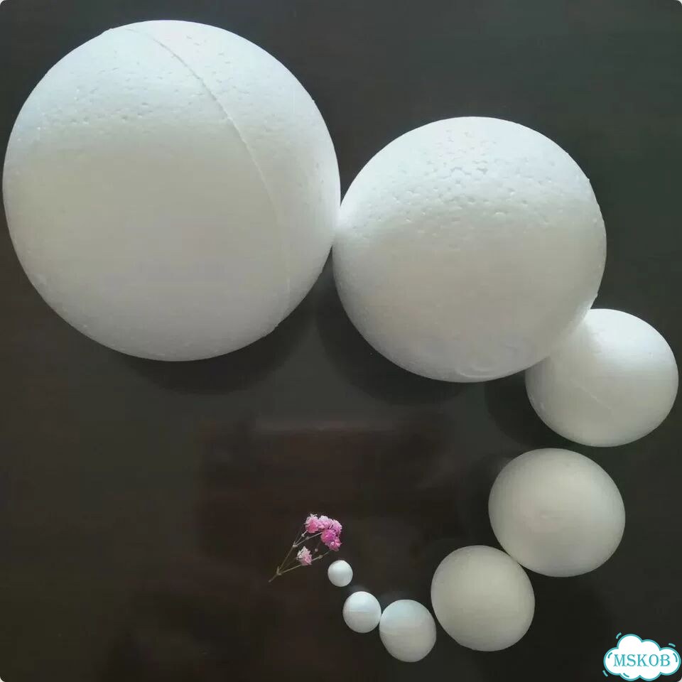 Белые пенопластовые шары для декора, 1-20 см 4.5cm 100pcs фото 1