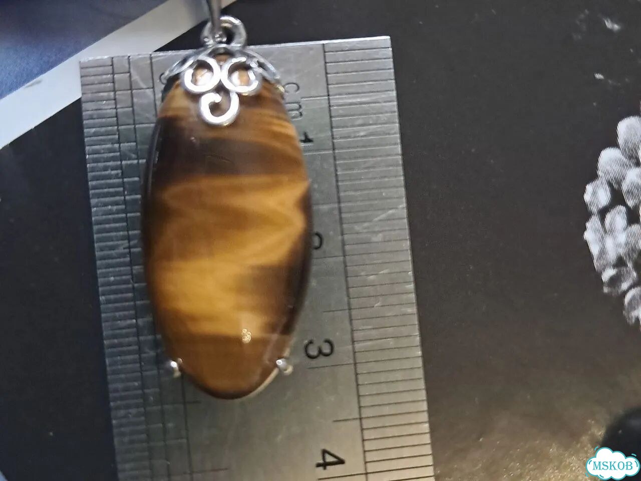 Красивые серьги с натуральным тигровым глазом фото 7