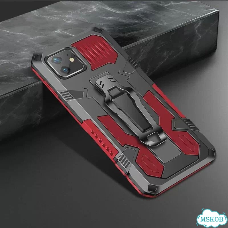 Красный противоударный чехол на iPhone 16 с зажимом фото 1