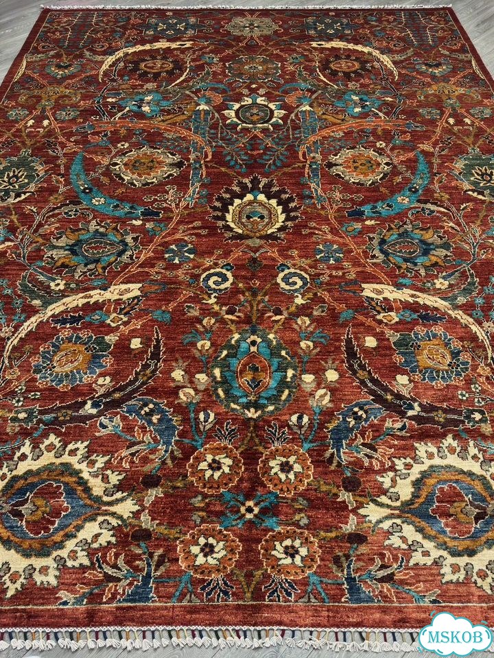 Пакистанский ковер 270 на 370 терракота фото 2