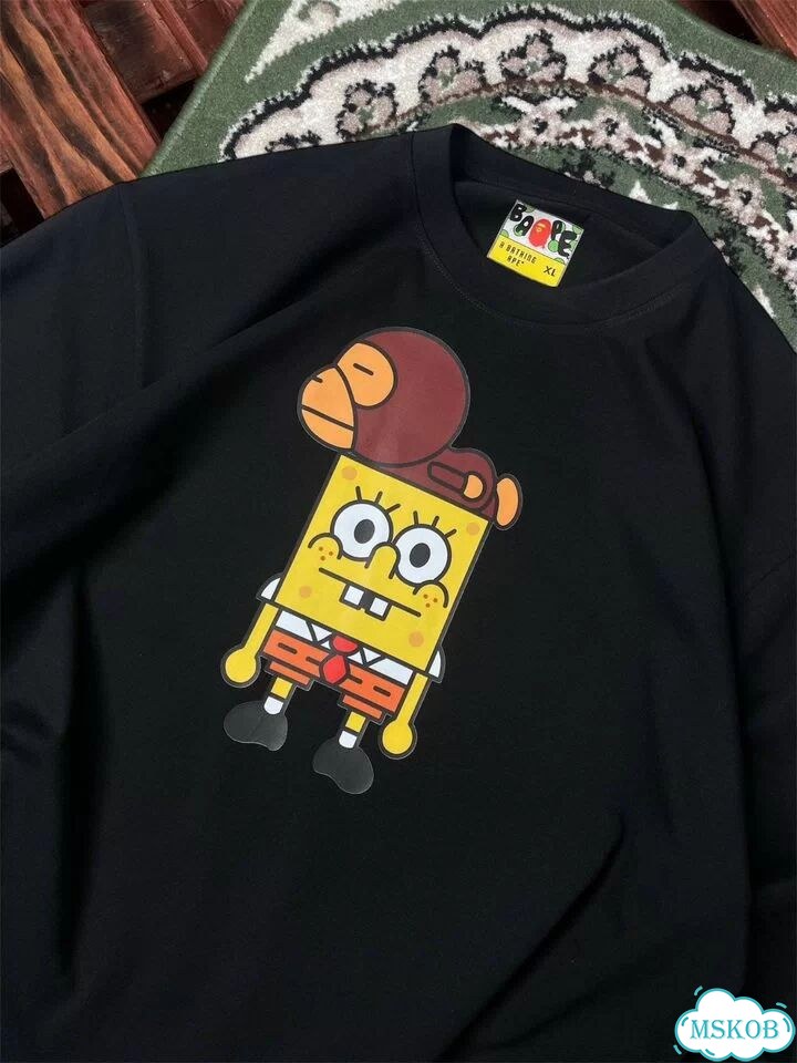 Лонгслив bape x spanch bob фото 6