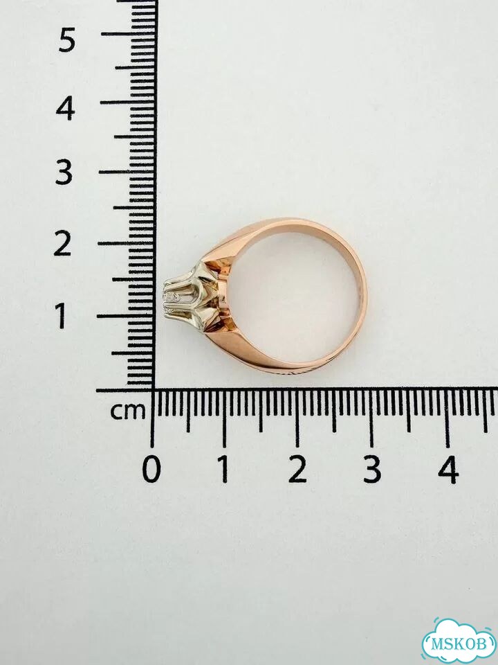 Золотое кольцо с бриллиантом 0.21 ct 585 / 6.03 гр фото 10