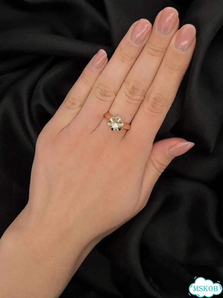 Золотое кольцо с бриллиантом 0.21 ct 585 / 6.03 гр фото 3