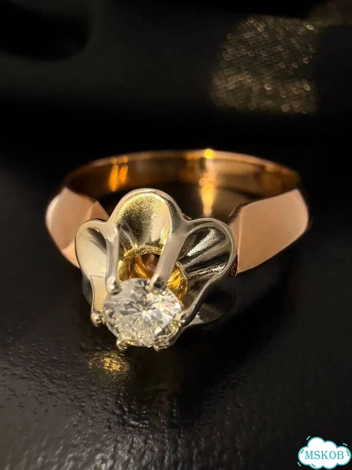 Золотое кольцо с бриллиантом 0.21 ct 585 / 6.03 гр фото 7