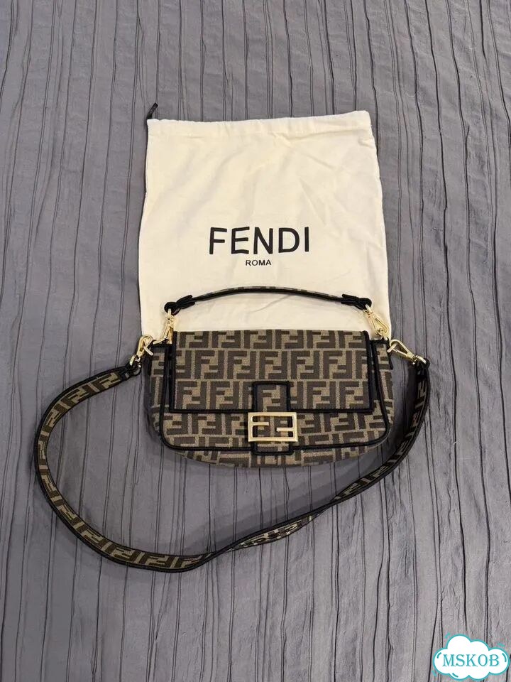 Сумка Fendi baguette, канва и натур. Кожа фото 2