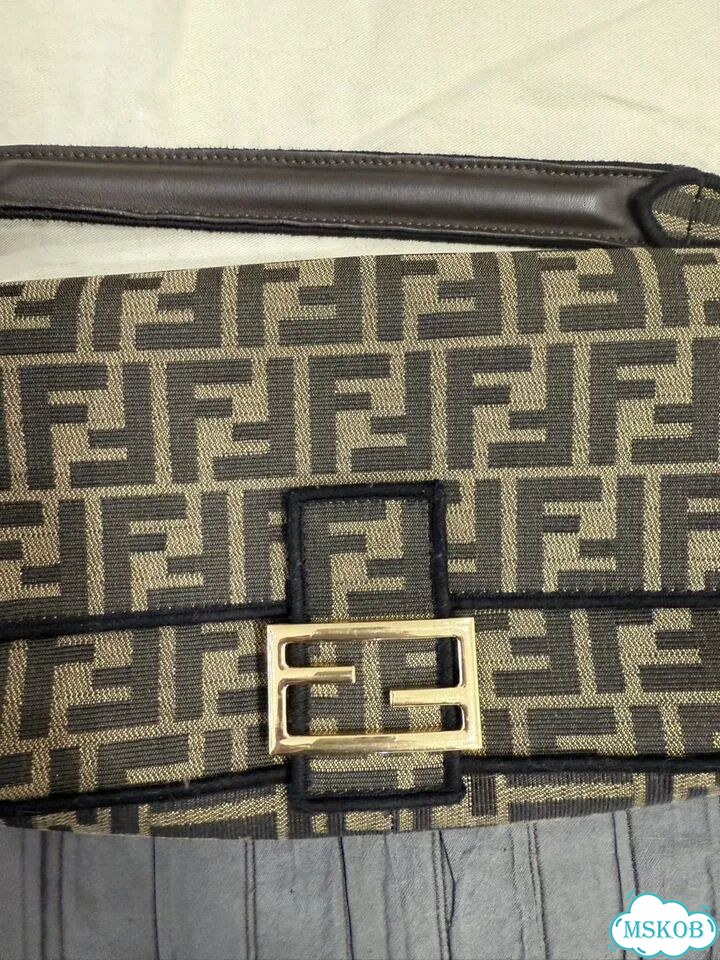 Сумка Fendi baguette, канва и натур. Кожа фото 9