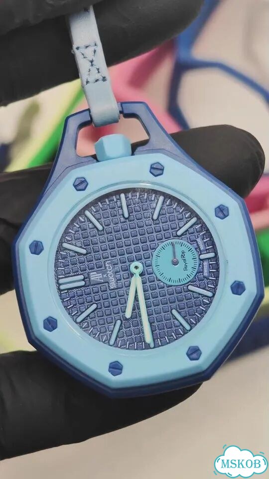 Часы механика Audemars Piguet Swatch Blue фото 1