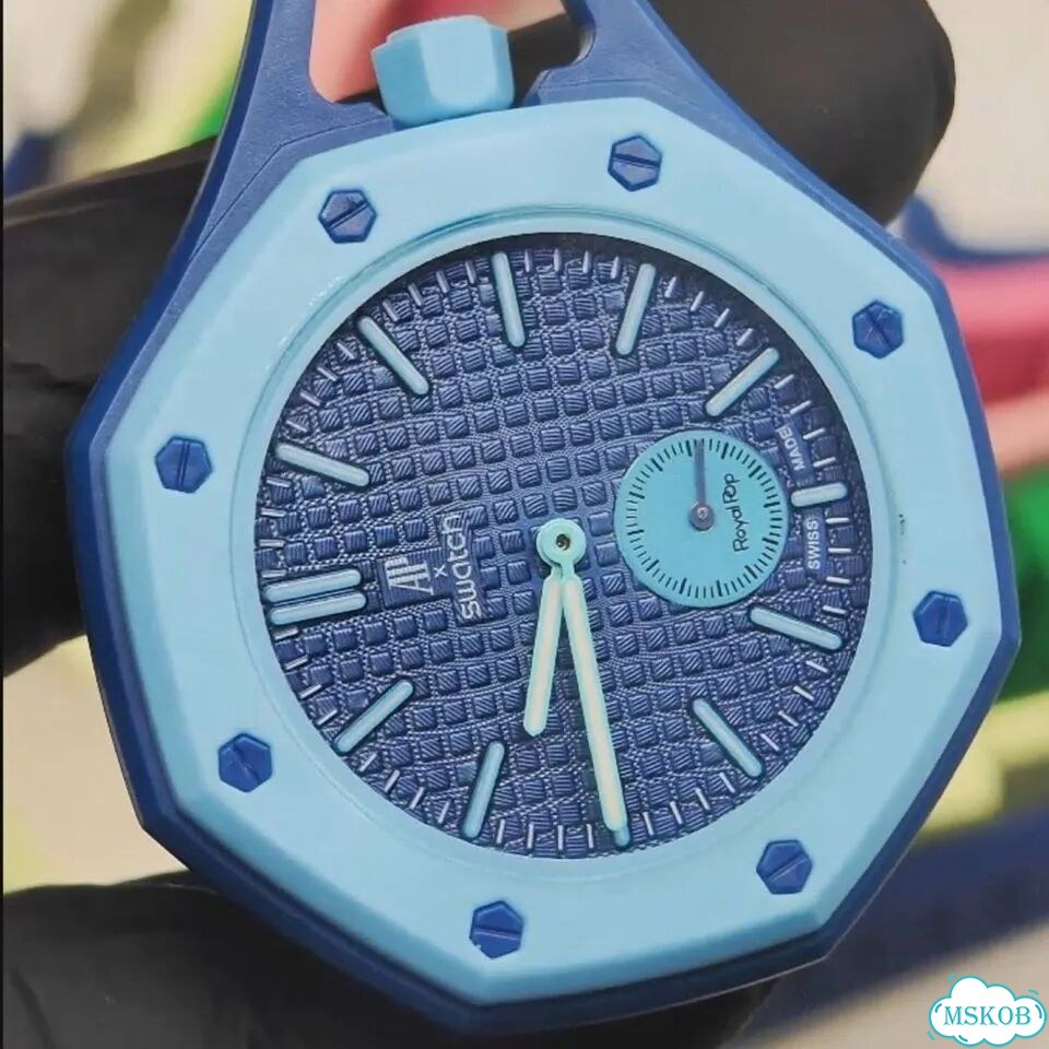 Часы механика Audemars Piguet Swatch Blue фото 4