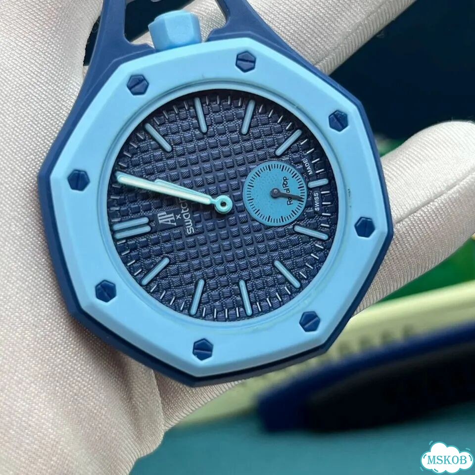 Часы механика Audemars Piguet Swatch Blue фото 9