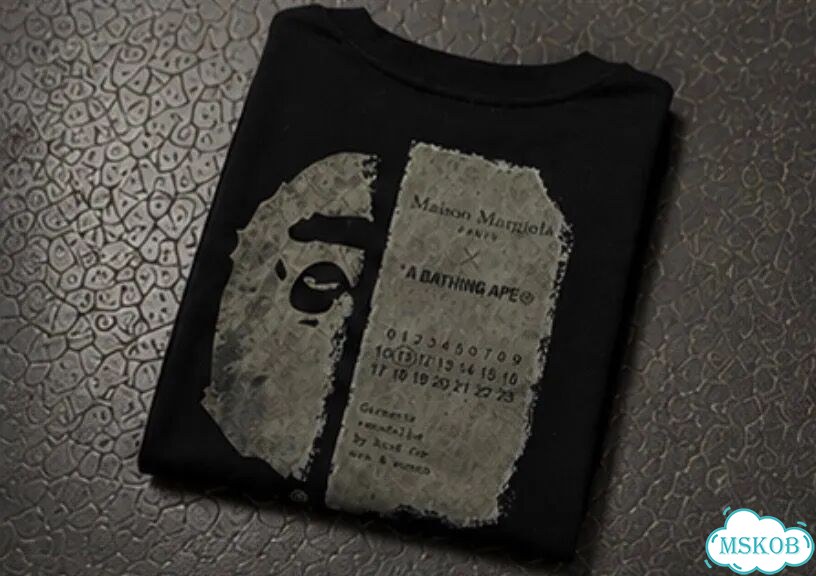 Футболка Bape x Maison Margiela чёрная фото 2