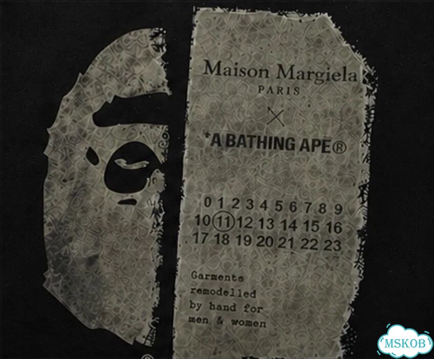 Футболка Bape x Maison Margiela чёрная фото 5