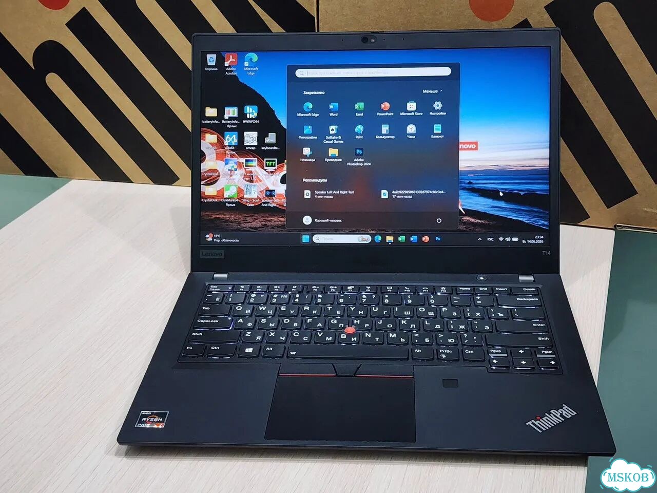 Мощный 8/16ядер ThinkPad T14 Ryzen7 4750U 16+/256+ фото 4